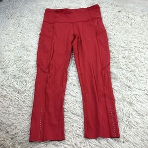 Lululemon Fast & Free Crop II *Nulux 19" Persian Red
